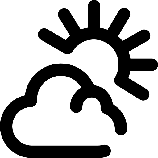 Cloudy weather cloudy clouds and sun icon