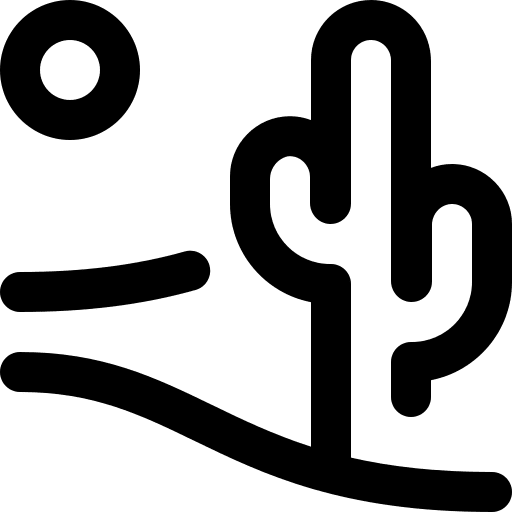 Desert nature landscape cactus icon