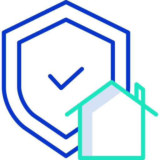 Home insurance protection property house icon