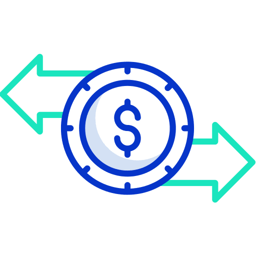 Investment arrow invest fund icon