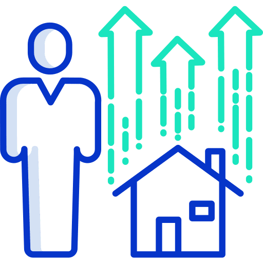 Valuation rent home house icon