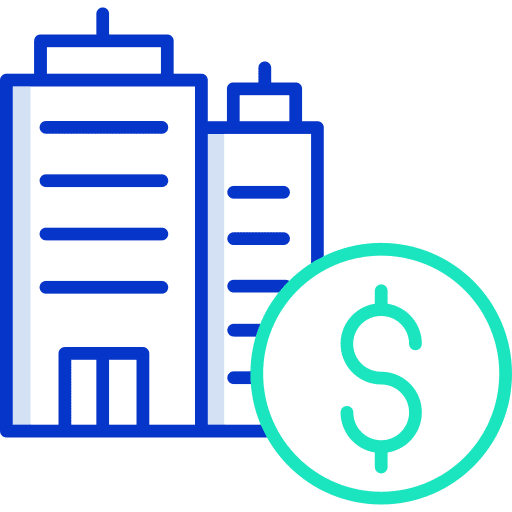 Value dollar home building icon