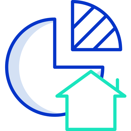 Graph bar chart house business and finance icon