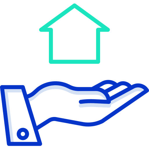 House hands and gestures real estate protection icon