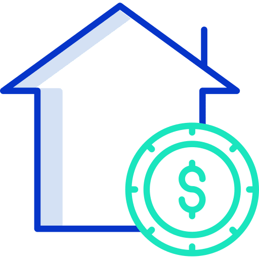 Invest construction dollar sign real estate icon