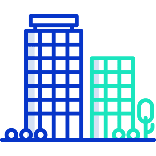Office office block town buildings icon