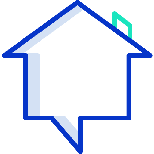 Chat real estate communications home icon