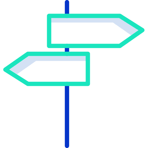 Direction sign interface board icon