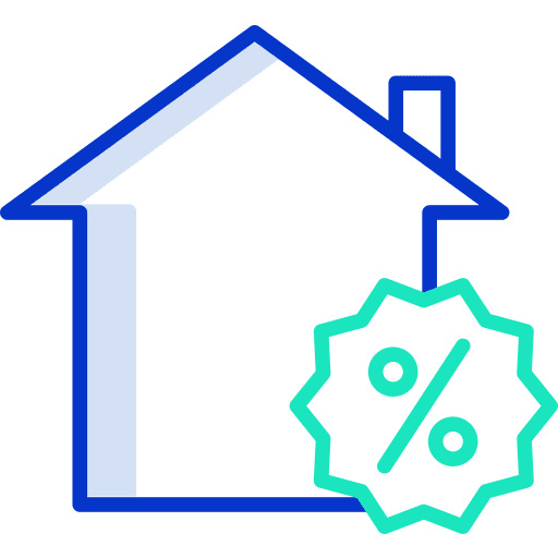 Discount property commerce and shopping percentage icon