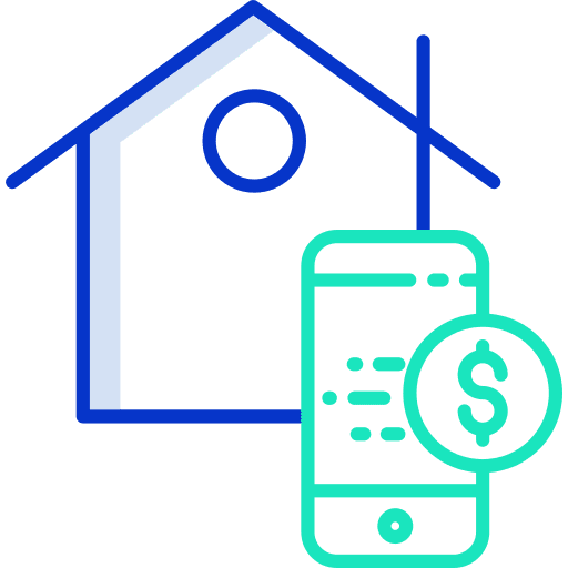 House real estate cellphone dollar icon