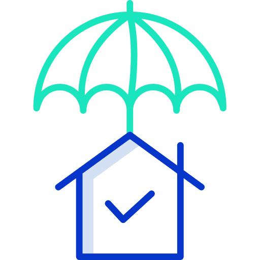 Insurance house umbrella home icon