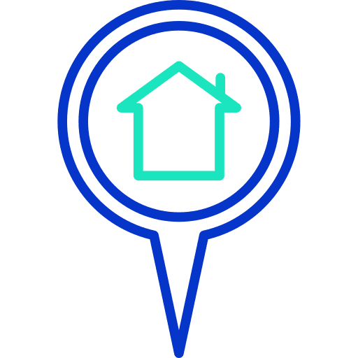 Pin address location maps and location pin icon