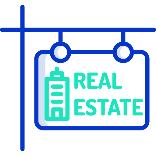 Real estate signaling sign real estate icon