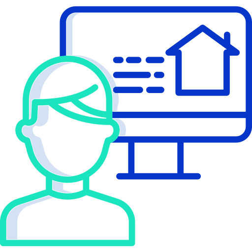 Search loupe buildings search icon