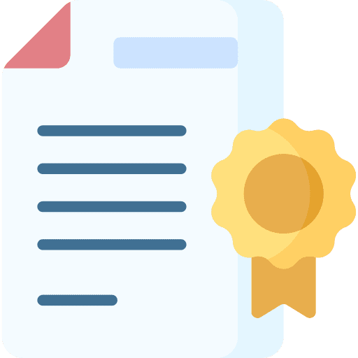 Certificate certification credential badge icon