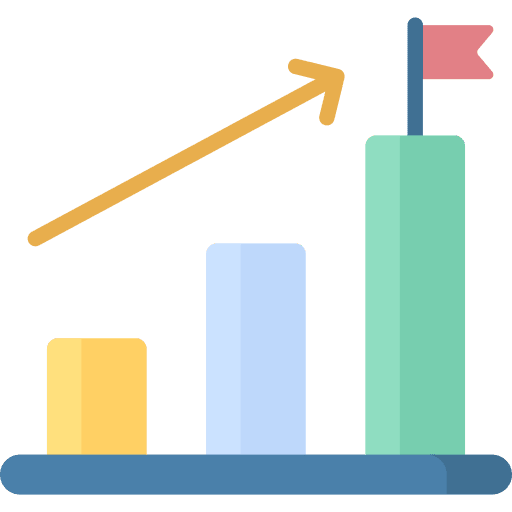 Chart analytics flag upskill icon Chart analytics flag upskill icon