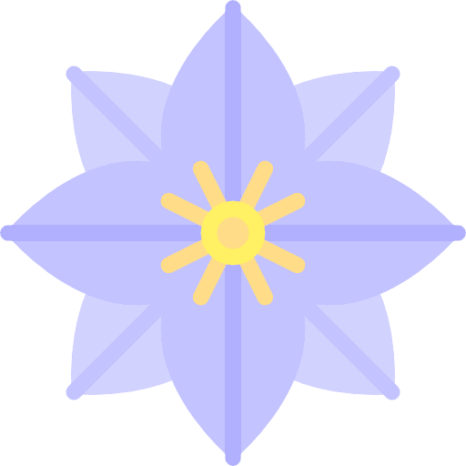 Clematis botanical blossom flower icon Clematis botanical blossom flower icon