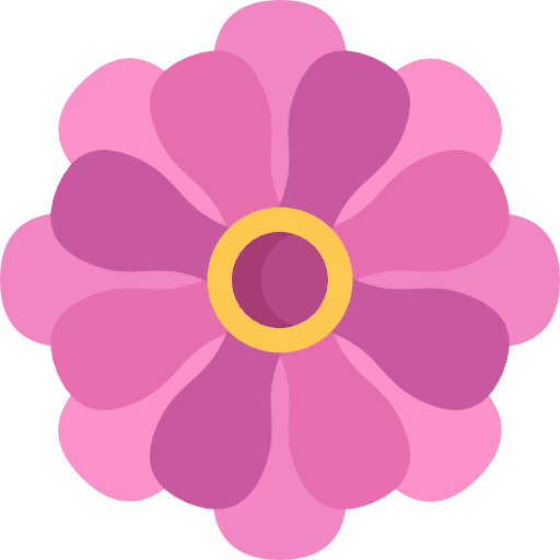 Zinnia blossom botanical petals icon Zinnia blossom botanical petals icon