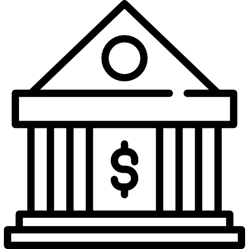 Bank banking business building icon