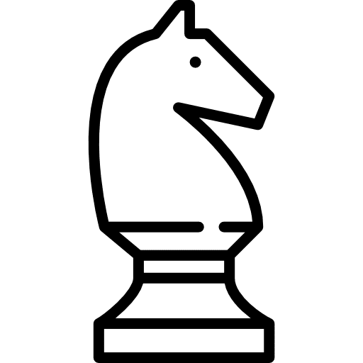 Chess knight sports and competition piece icon Chess knight sports and competition piece icon