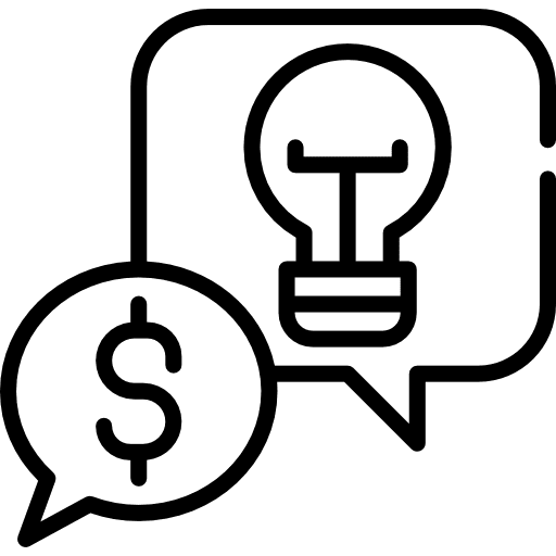 Idea idea dollar message icon Idea idea dollar message icon