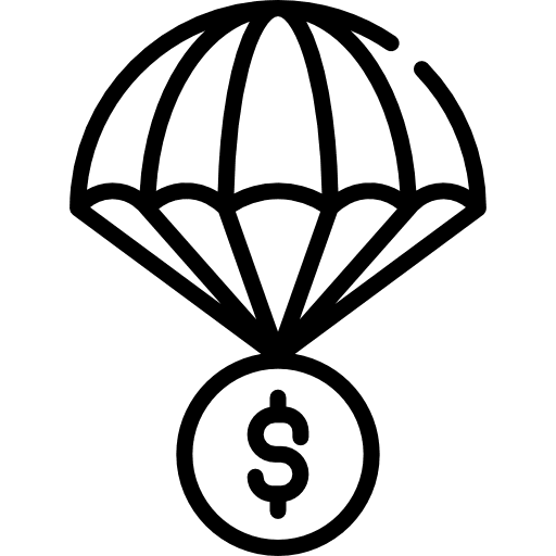 Money protection hot air balloon money icon Money protection hot air balloon money icon