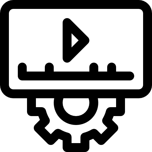 Video editing video player mechanism technology icon Video editing video player mechanism technology icon