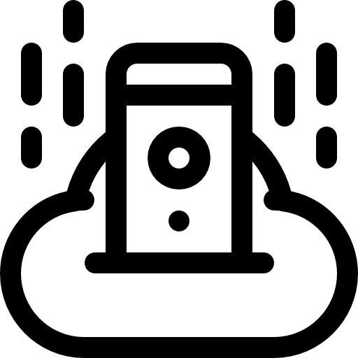 Server cloud smartphone multimedia icon Server cloud smartphone multimedia icon