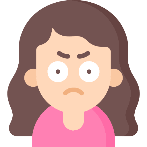 Angry woman long hair angry icon