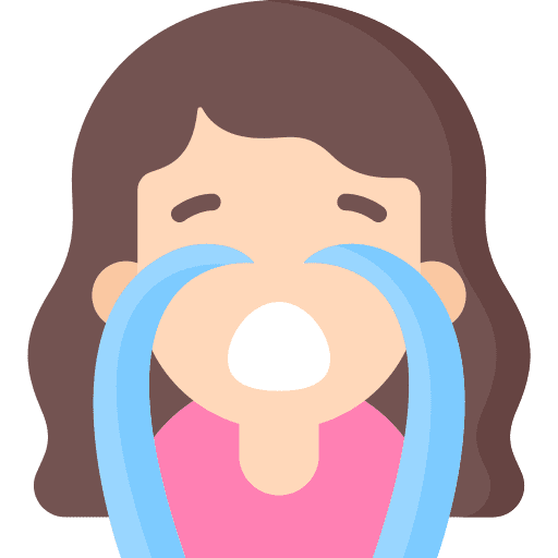 Crying smileys woman curly hair icon