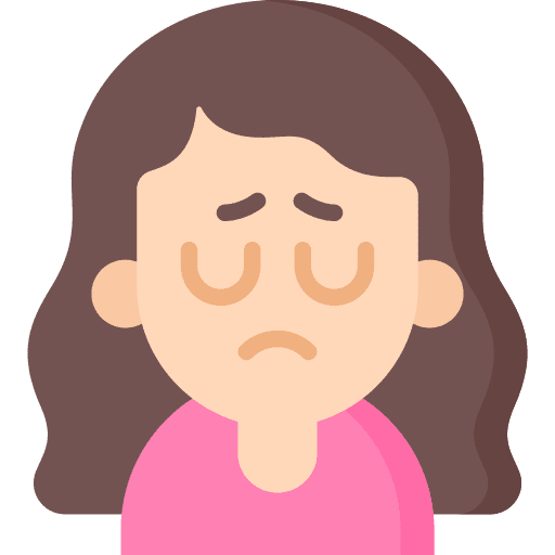 Sad emoji smileys long hair icon