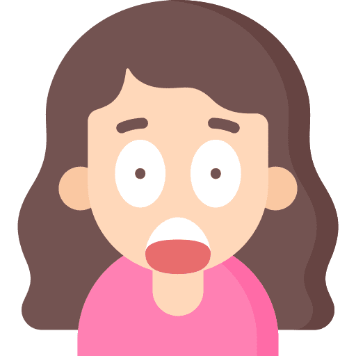 Shocked smileys emoji curly hair icon