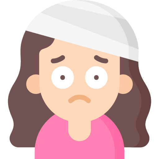 Injured long hair curly hair smileys icon