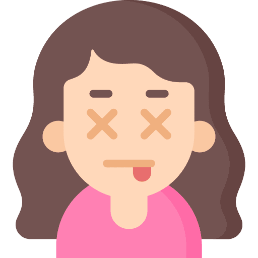 Dead dead curly hair smileys icon