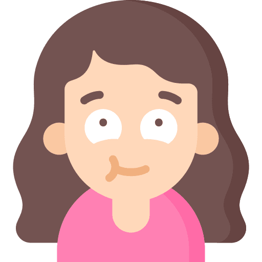 Full mouth emoji long hair woman icon