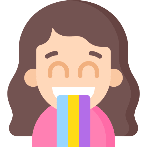 Rainbow woman rainbow curly hair icon