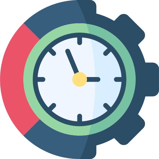 Time management schedule clock cogwheel icon Time management schedule clock cogwheel icon