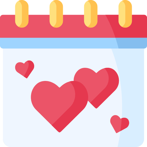 Valentines day calendar romantic date heart icon Valentines day calendar romantic date heart icon
