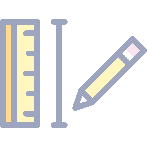 Measure school material education pencil icon