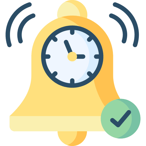 Ring bell time and date check remind icon Ring bell time and date check remind icon