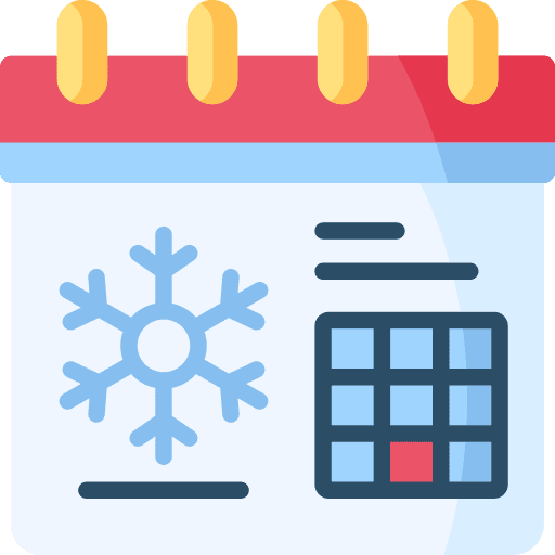 Winter time and date snowflake date icon Winter time and date snowflake date icon