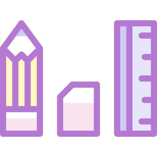 Stationary supplies ruler office materials icon Stationary supplies ruler office materials icon