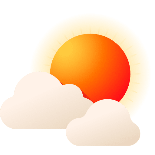 Sun clouds and sun weather cloudy icon