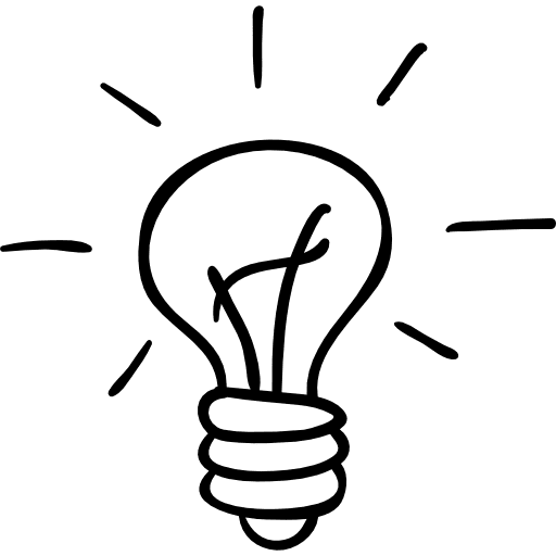 Light bulb outlined hand drawn tool tool light bulb outlined icon