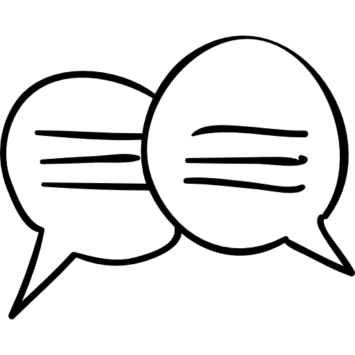 Chatting speech bubbles hand drawn bubbles couple hand drawn two chatting icon