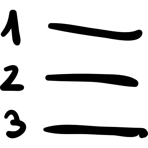 Numbered list hand drawn interface button items list interface number list icon