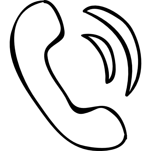 Phone auricular hand drawn outline outlined phone interface icon