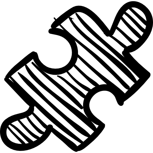 Puzzle piece sketch sketch striped hand drawn icon