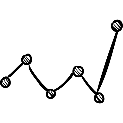 Stats graphic zig zag line statistics business dots icon