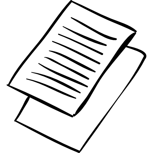 Text on paper sheet sketch interface letter outlined icon